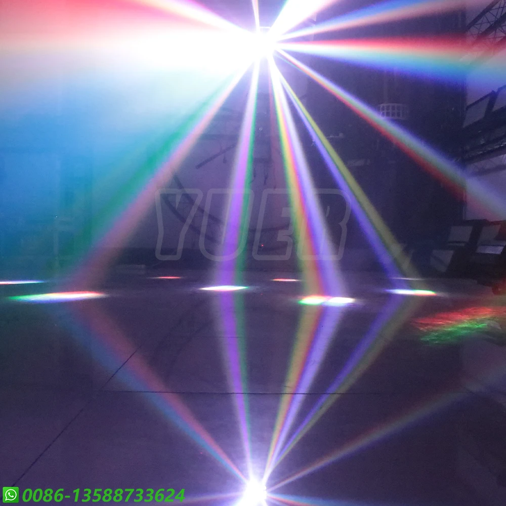 Imagem -06 - Yuer-led Rgbw Feixe de Iluminação de Palco Dmx512 Música Dança Home Party Luzes de Efeito de Casamento Borboleta dj Disco Controle Luz Estroboscópica