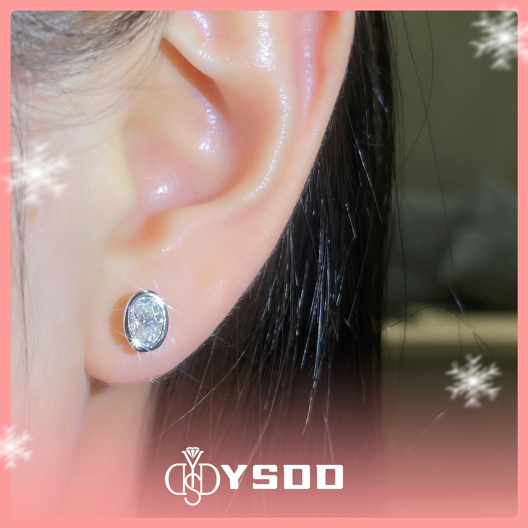 #162 YSDD Authentic 0.5ct Moissanite Fashion Earrings D Color VVS1 Moissanite Earrings 925 sterling Silver women's stud earrings