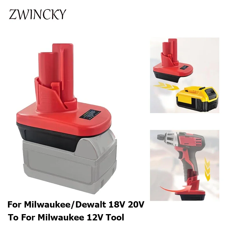 

Battery Conversion Battery Adapter For Dewalt 20V For Milwaukee 18V Li-ion Battery Convert to for Milwaukee 12V Tools Converter