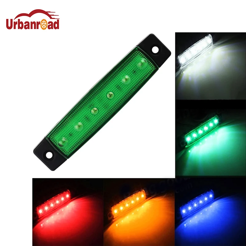 

Urbanroad 1Pcs 6LED Side Marker Indicator Light Brake Signal Lamp for Car Bus Truck Trailer Lorry Blinker Light 12V 24V Lighting
