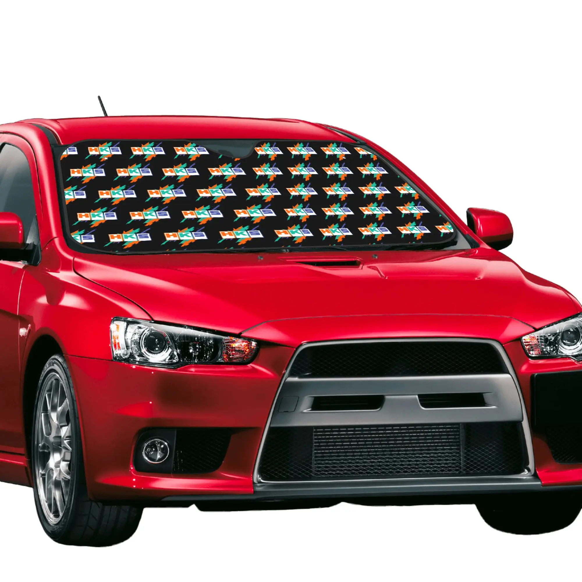 HKS Vintage Logo Car Front Window Sun Shade Heat Insulation Cover Portable UV Protection Covers Car Solar Protection