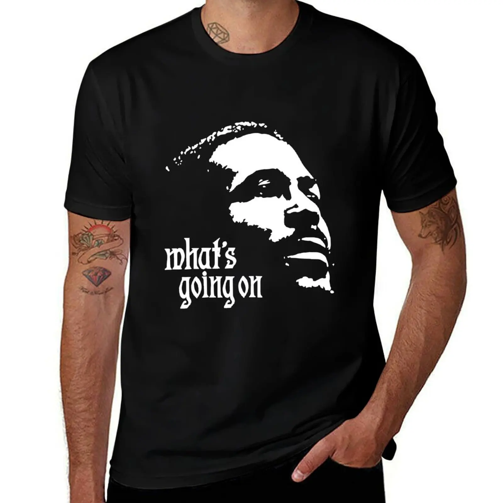 

Marvin Gaye - белая дизайнерская футболка What's Going On, винтажная дизайнерская футболка для любителей спорта, мужская футболка