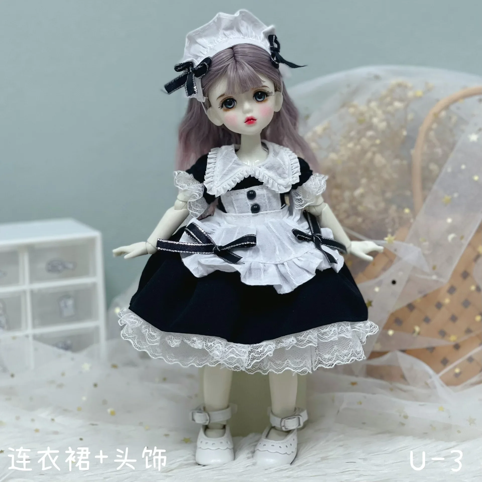 1/6 Bjd Doll kostium 30cm strój dla lalek sukienka jednoczęściowa w jesienno-zimowej sukience Lolita Jk Maid