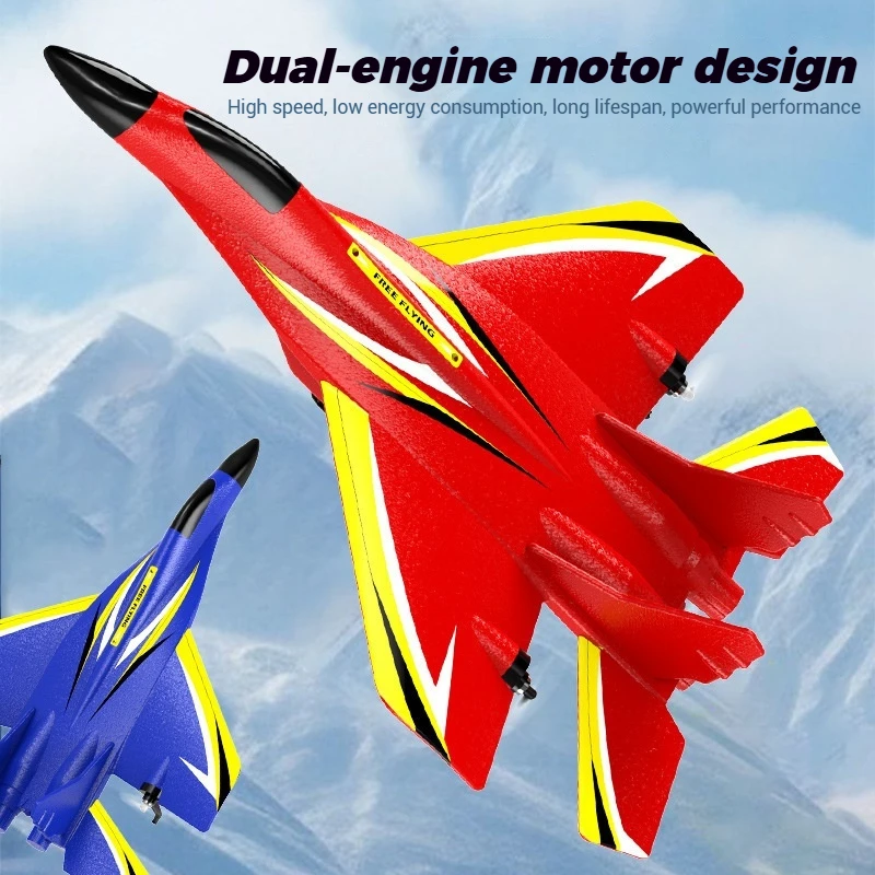 2.4G Dual-Engine RC Foam Airplane for Kids Durable Fixed-Wing Glider Remote Control Aircraft Toy Anti-Crash EPP Model Plane