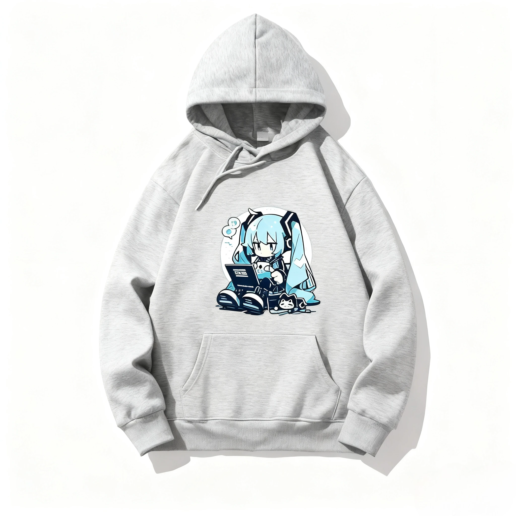 Nieuwe herfst en winter water ijs maan print patroon hoodie multifunctionele heren- en damessportkleding harajuku straat hoodie