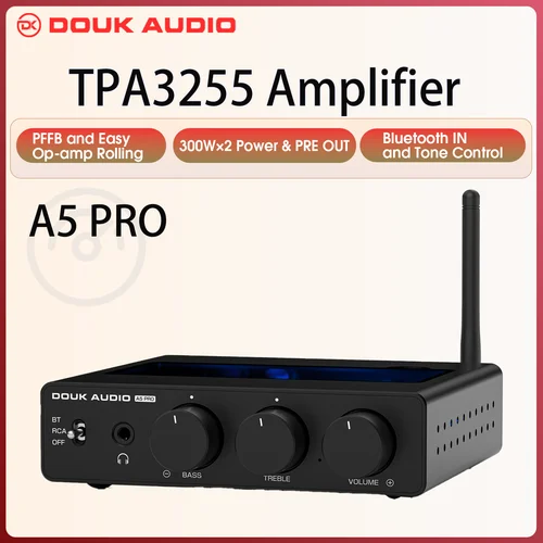 Imagen 1 del producto Douk Audio A5 PRO TPA3255 Receptor Bluetooth Amplificador Digital HiFi Clase D Amp Amplificador de Audio Estéreo