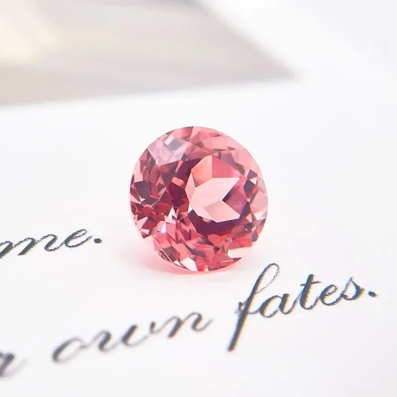 

Lab Grown Padparadscha Round Shape Red Lotus Color Gemstone for DIY Jewelry Making Materials Selectable AGL Certificate