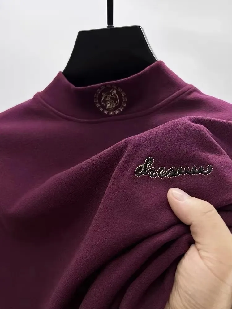 Maglione ricamato con testa di tigre di moda di marca di fascia alta autunno nuova T-shirt coreana a maniche lunghe pullover di velluto tedesco a doppia faccia