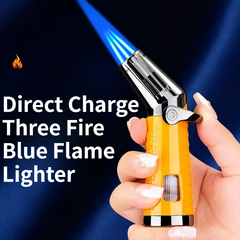 

New Three Fire Direct Charge Lighter Outdoor Windproof Igniter Home Cigar Special Spray Gun Lighter
