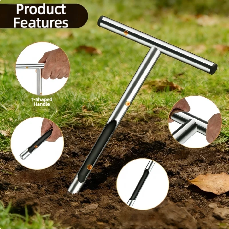 

T-shaped soil sampler, agricultural sampling tool, landscaping and lawn maintenance tool