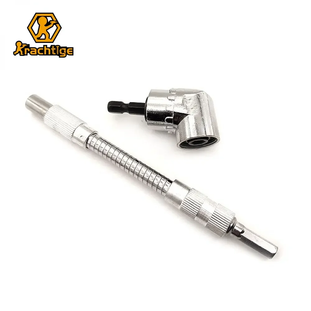 

2Pcs 1/4 Inch Flexible Hex Shaft Screwdriver Power Drill Bit Extension 105 Degrees Corner Device + 150mm Flexible Extension