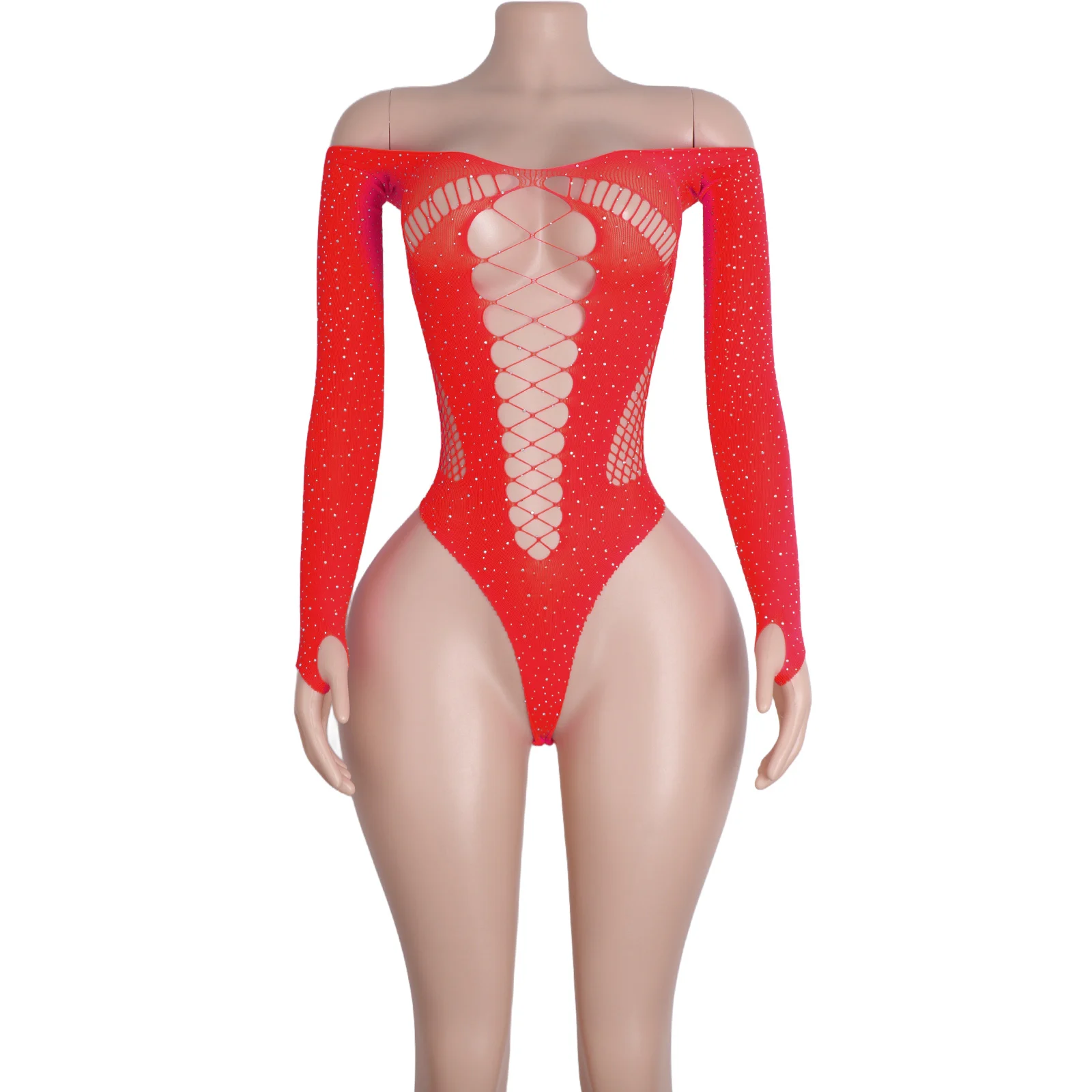 

Sexy Fishnet Bodysuit Exotic Dancewear Mesh Lingerie for Stripper Performances Trendy Clubwear Nightclub Outfits Wholesale
