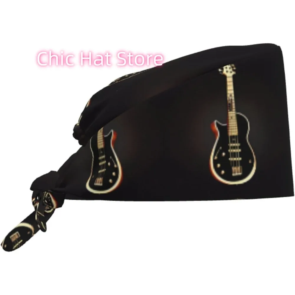 bone-de-trabalho-de-limpeza-com-estampa-de-guitarra-preta-chapeu-de-chef-para-mulheres-e-homens-ajustavel-respiravel