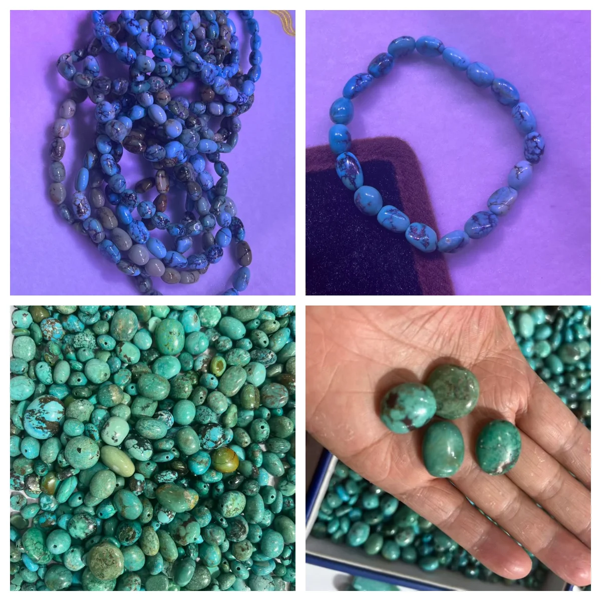 

Natural Turquoise Freeform Bracelet, Shaped Seed Bead Bracelet, High Porcelain, High-Quality Genuine Turquoise