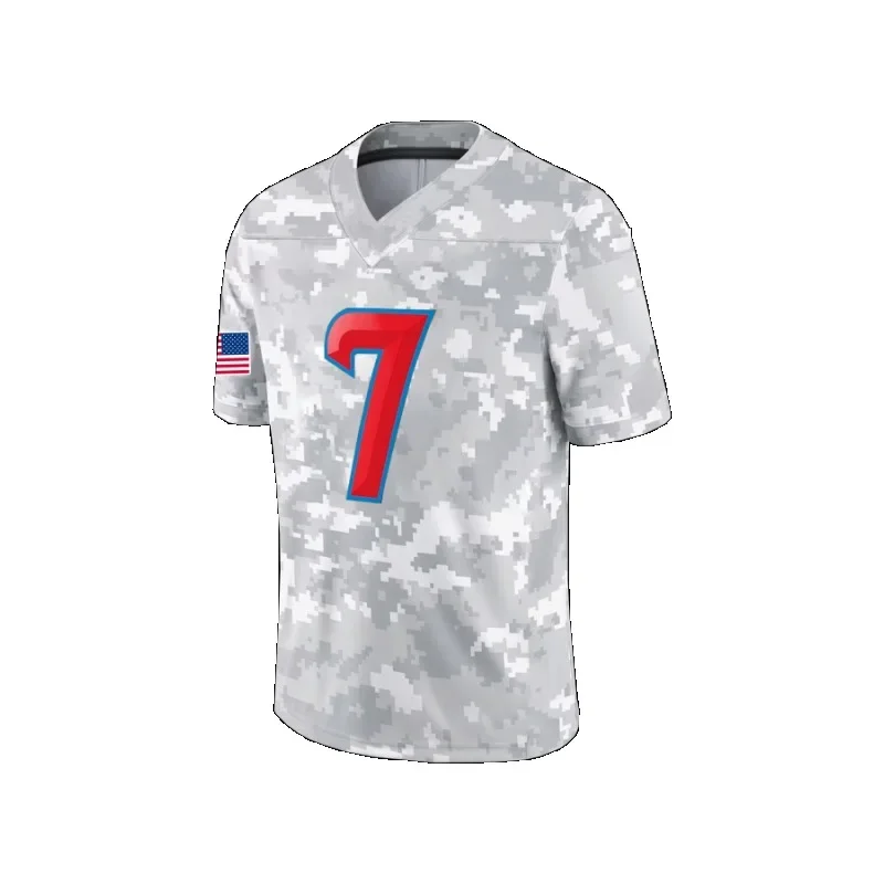 Men's #7 Camo American Football Jersey Houston Embroidered Sports Top Breathable Texans Rugby Tee for Casual Wear Men Clothing