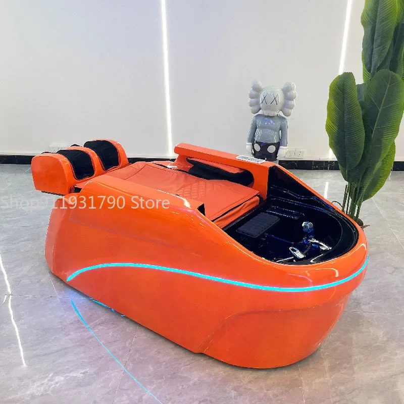 

Luxury Japanese Head Spa Bed Washbasin Professional Makeup Reclining Salon Chair Water Therapy Cama De Champu Salon Furniture