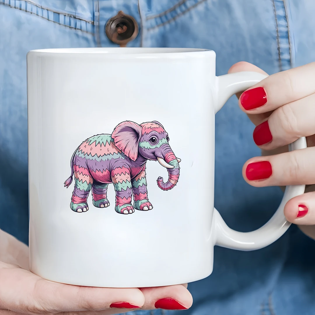 

11oz cartoon elephant print mug kids creative drink cup Christmas family gift office mug