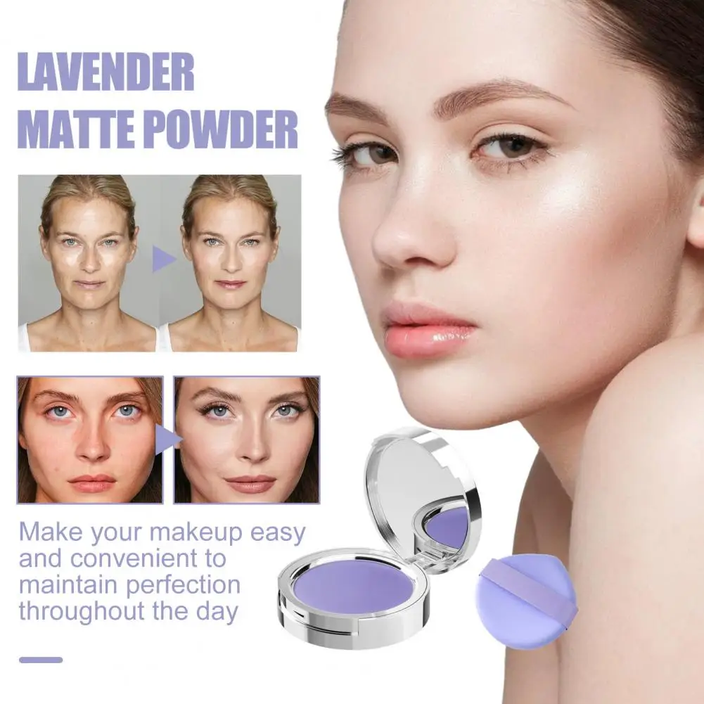 Long-lasting Makeup Powder Oil Control Lavender Matte Powder for Long Lasting Makeup Lightweight Face Concealer with for Women