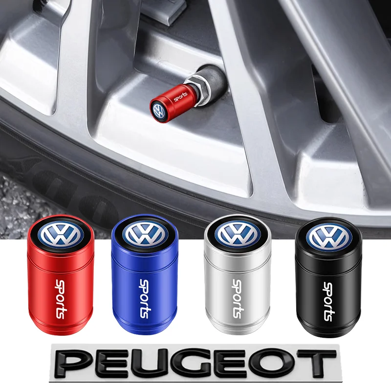 Auto-Schlüsselanhänger/4 Stück Auto-Styling Metall-Ventilkappen zur Staubschutz für VW GTI Polo Golf Passat B8 Tiguan Jetta ID.3 Arteon. – Detail 1