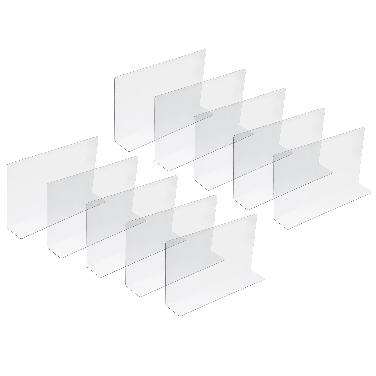 

10pcs L Shaped Shelf Dividers 20x3x6cm Transparent Storage Rack Separator Plastic Side Divider for Goods