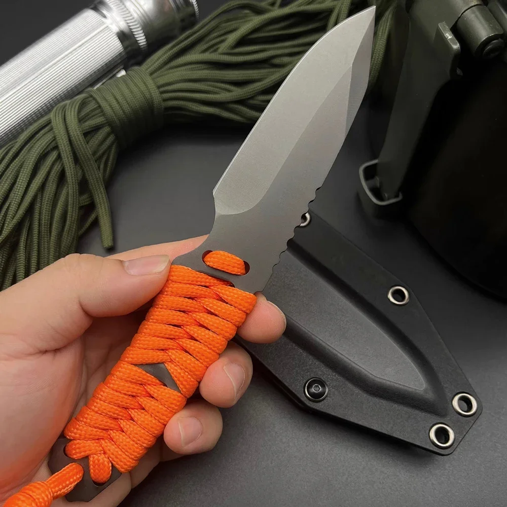 1Pcs Multi-purpose Outdoor Knife, EDC Pocket Knife, Fixed Blade With Scabbard, Camping Knife, Survival Knife, BBQ Knife