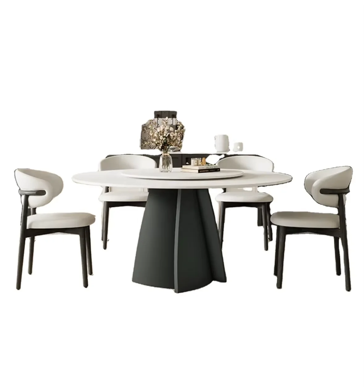 

Modern Marble Round Table Restaurant Dining Table Simple Style Round Dining Table And Chair Set