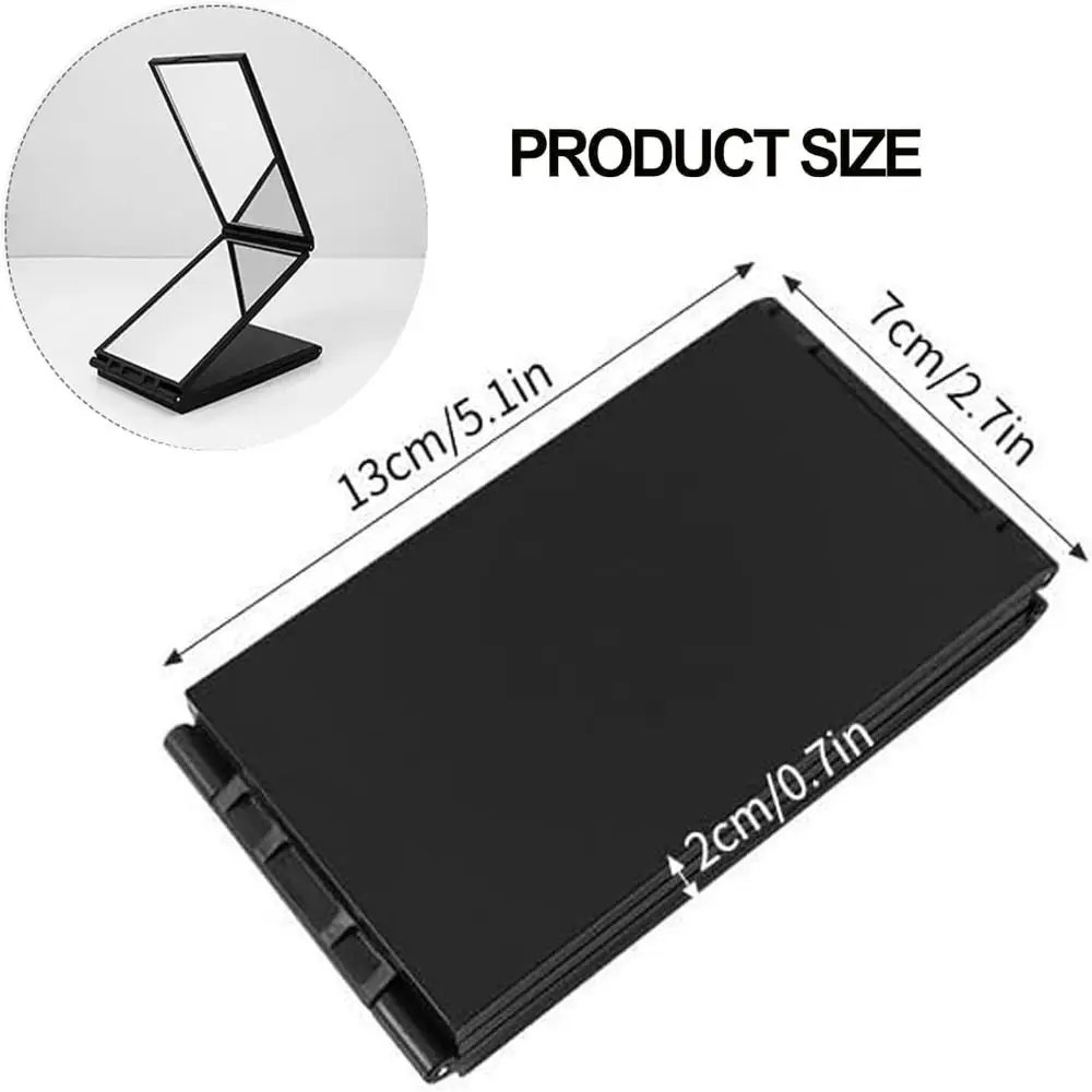 360-Degree Viewing Angle Multi Angle Folding Mirror Portable Foldable Trifold Mirror Handheld 4 Way Mirror for Self Haircutting