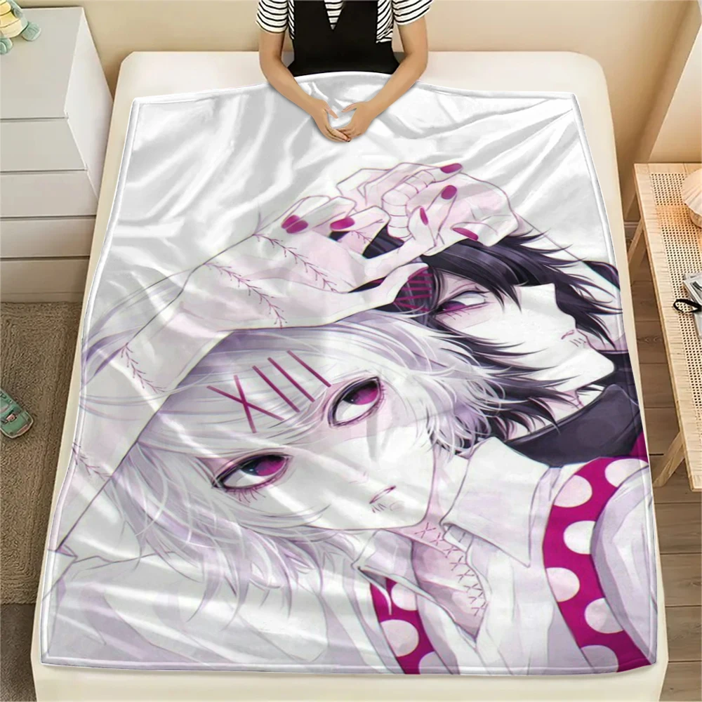 Tokyo Ghoul Flannel Blanket Print Warm for Couch Bed Sofa Picnic Office Use -xia96