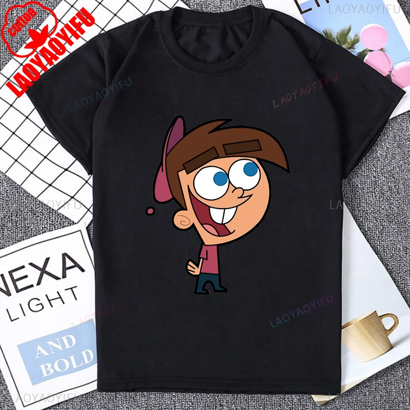 مضحك The Fairly Oddparents الكرتون تيمي واندا كوزمو الجرافيك تي شيرت عادية فضفاض موضة القطن تي شيرت Y2k للجنسين التي شيرت #4