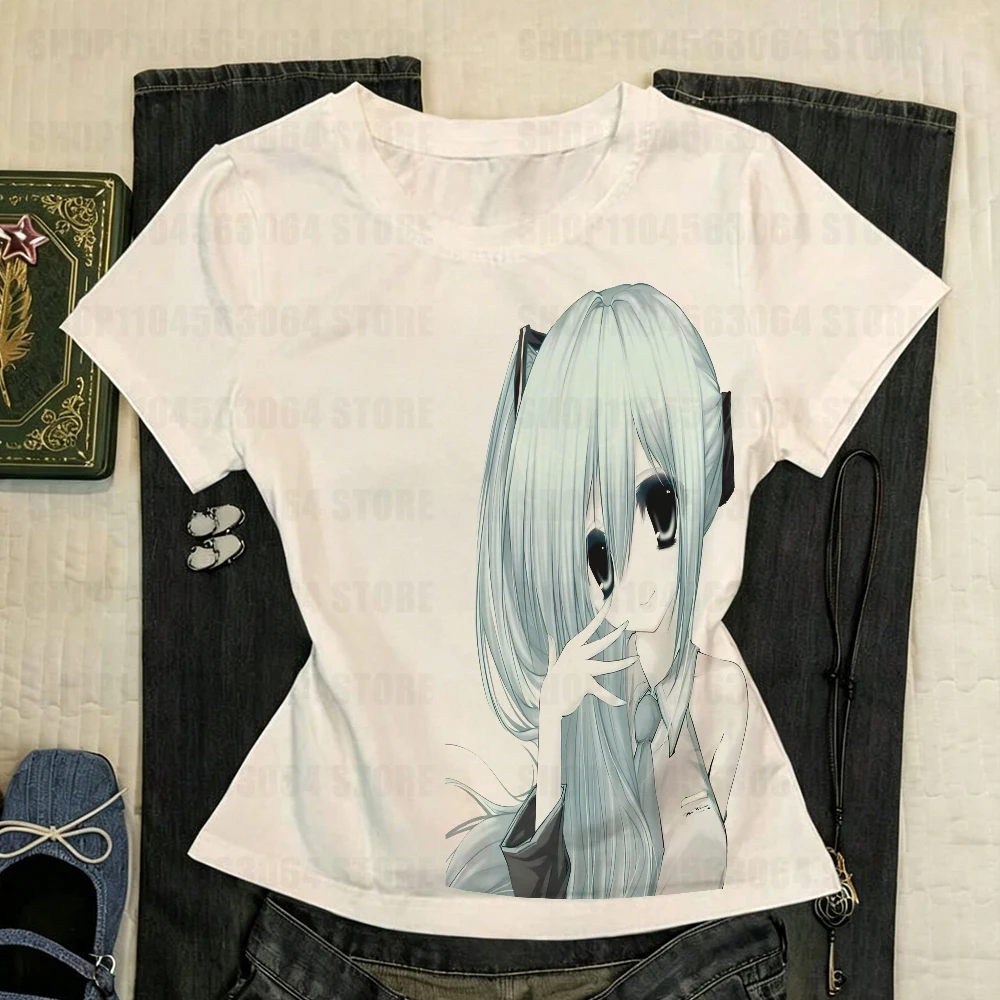 Women's T-shirts Harajuku Y2k T-shirt 2000s Clothes Y2k Top 90s Vintage Clothes Goth Aesthetic Clothing Gothic Emo Anime Girl