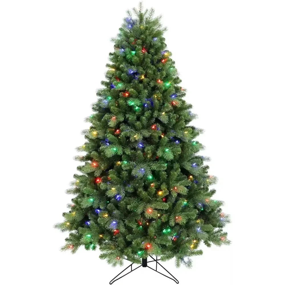 

Christmas Tree ,6.5 ft Crestone Fir Pre-Lit Artificial with 450 Color Changing LED Lights EASY TO ASSEMBLE metal hinges