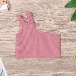 Camiseta sin mangas de baile para niñas pequeñas, Top corto Racerback sin mangas, Top deportivo de baile para Ballet y gimnasia, Tops largos de capas