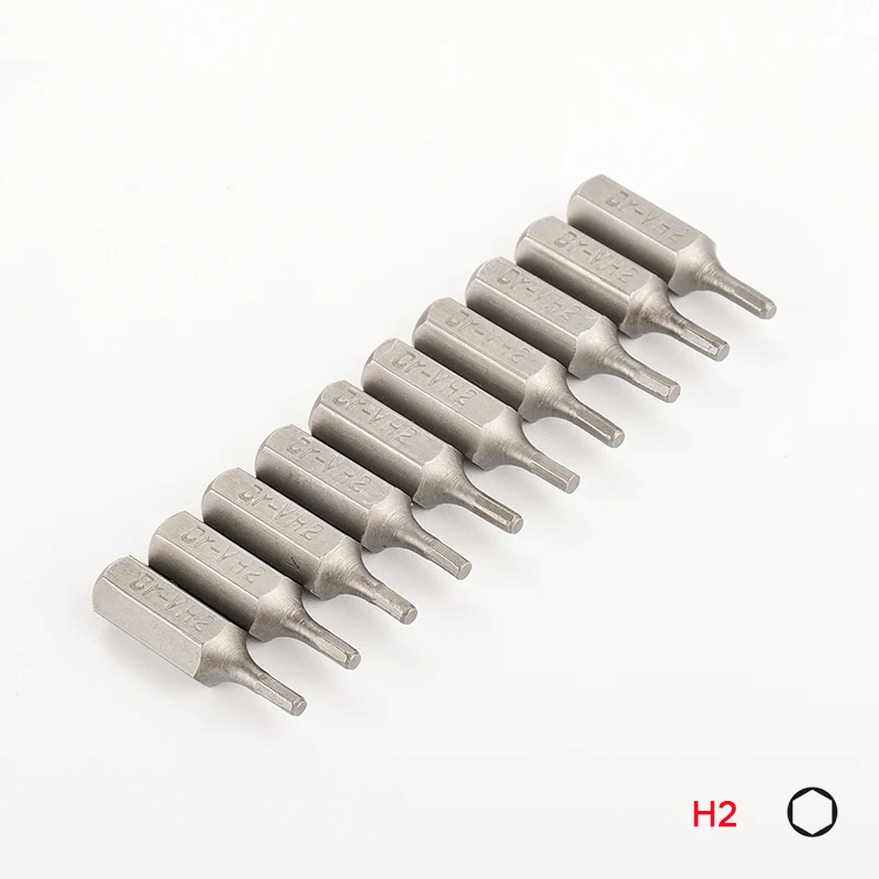 10pcs 1/4 inch Hex Shank H2 H3 H4 H5 H6 H7 H8 Screw Driver Bits For Home Hand Tool Cr-V Steel Hex Screwdriver Bit Set