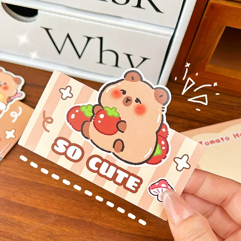 10Pcs Cute Cartoon Capybara Card Head Card Back Kpop 3 Inch Photo Card DIY Packing  Deco Cardboard Kawaii Gard Jewelry Packaging