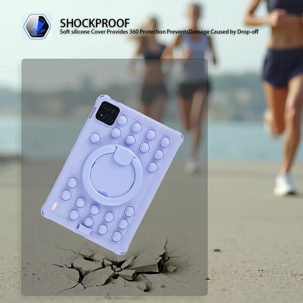 Capa infantil de silicone macio para xiaomi pad 7 pro 2024 11.2 polegadas 360 suporte giratório capa com alça alça de ombro à prova de choque