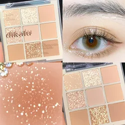 9 Colors Glitter Eyeshadow Make Up Palette Matte Shiny Eyeshadow Palettes Pearly Eye Shadow Eyes Pigments Women Korean Cosmetics