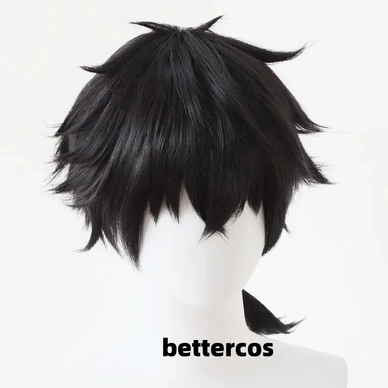 Wig Cosplay Candy 2025Jo Togame Wig Berbulu Kepang Hitam Panjang 35Cm Rambut Sintetis Tahan Panas