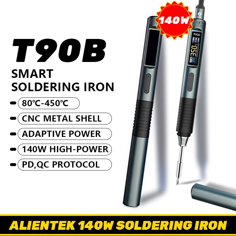 ALIENTEK T90 Electric Soldering Iron 140W Adjustable Digital Display Automatic Sleep BGA Precision Soldering Iron Repair Tool 