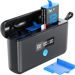 GoPro Battery Charger for GoPro Hero 12/11/10/9 Black for Gopro 12 11 10 9 and GoPro 8 7 6 5 Batteries Action Camera Accessories