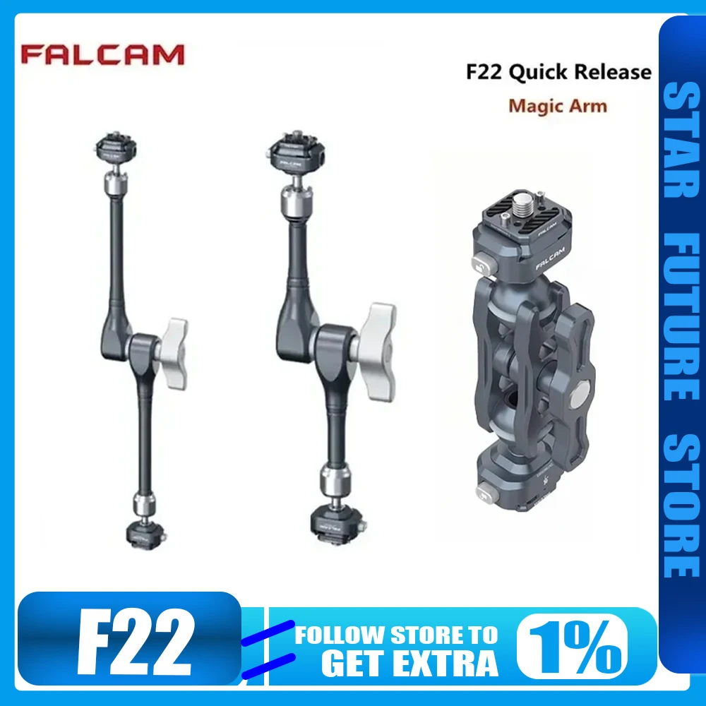 Falcam F22 Kit de brazo mágico de liberación rápida 7/11 pulgadas perilla de cabeza de bola doble extensión de Control brazo mágico jaula de cámara trípode ergonomía