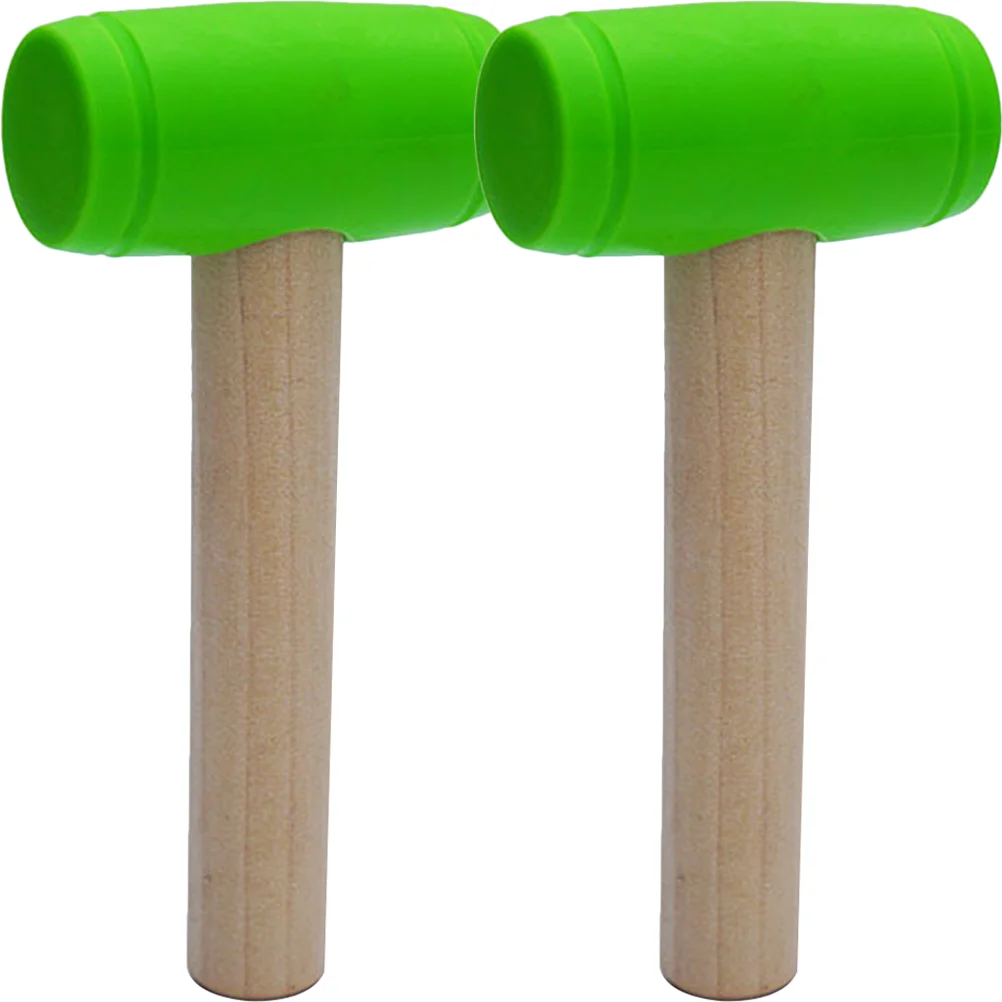 2 Pcs Small Wooden Hammer Children’s Toys Fake Mallet Simulation Tools Pp Toddler Kids