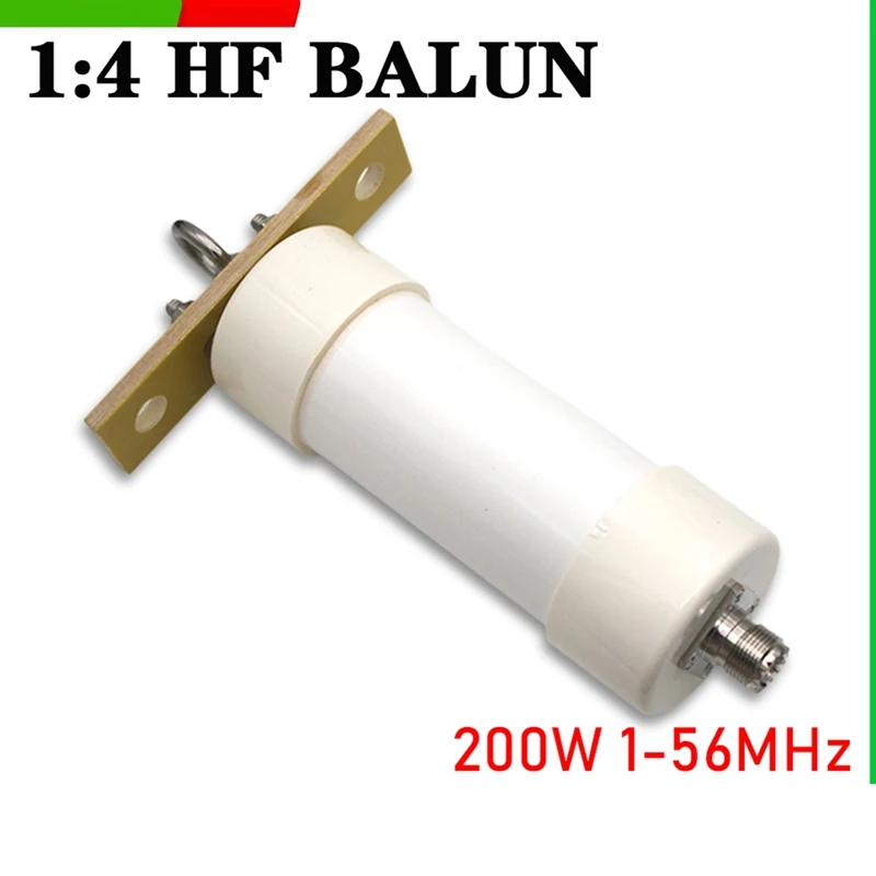1:4 Balun 200W 1-56MHz Ratio Balun for HAM Radio 4:1 Balun 50ohm to 20ohm HF Winton Short Wave Antenna Receiver-DT30
