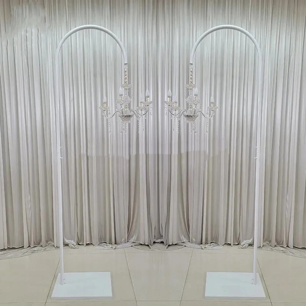 8pcs white metal Flower arch backdrop Stand for Wedding Lighting Aisle Metal Props Elegant and Stylish Wedding Lights Decoration