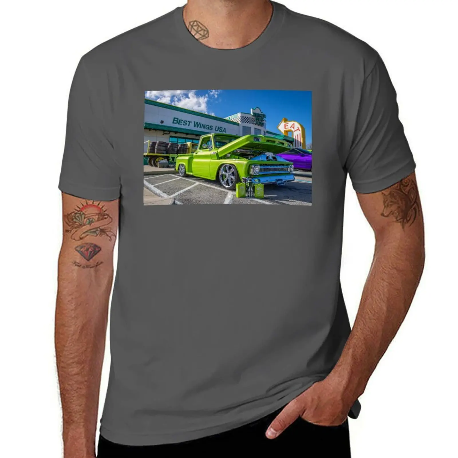 

Chevy truck Quaker Steak and Lube T-Shirt blue lock Personalized t-shirt blacks Blouse Men's t-shirts
