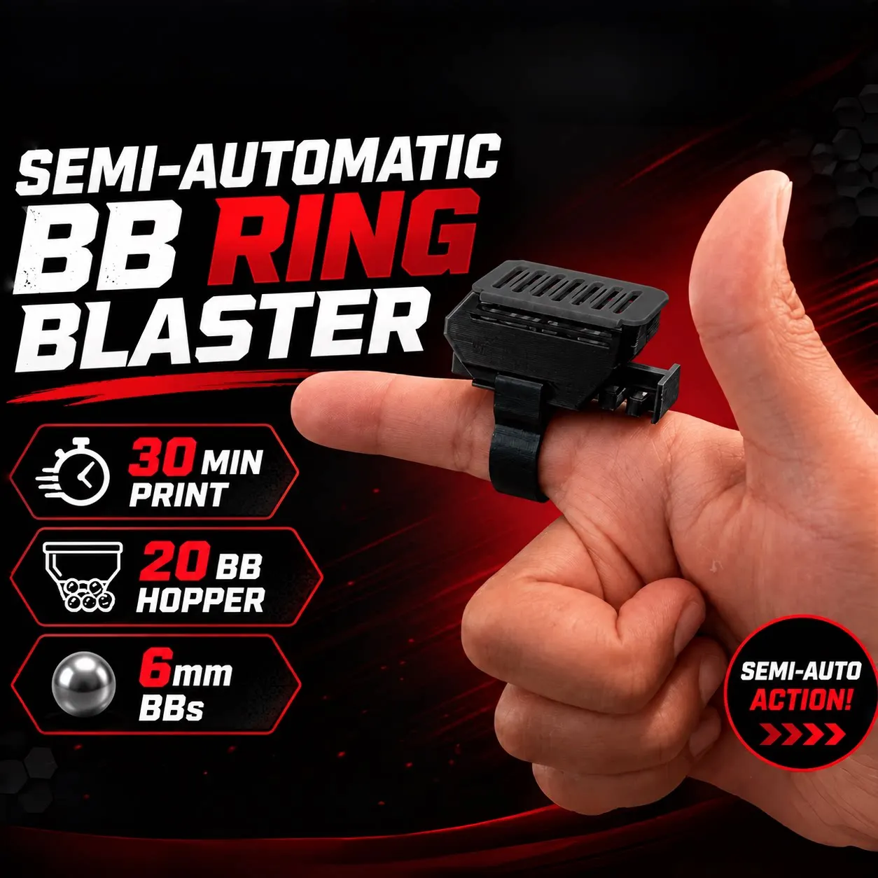 Outdoor Portable EDC Creative Mini Finger Launcher Model Toy Tool
