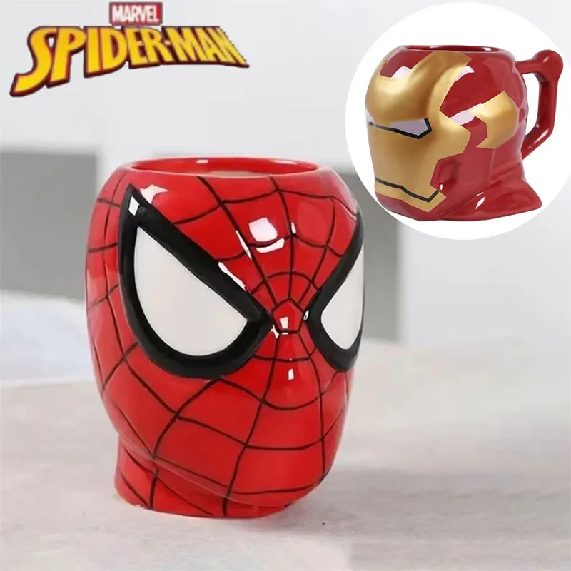 Marvel Movie Series Peripheral Avengers Spider-man Ceramic Mug Cartoon Creative  Personalized  Water Cupexquisite Christmas Gift