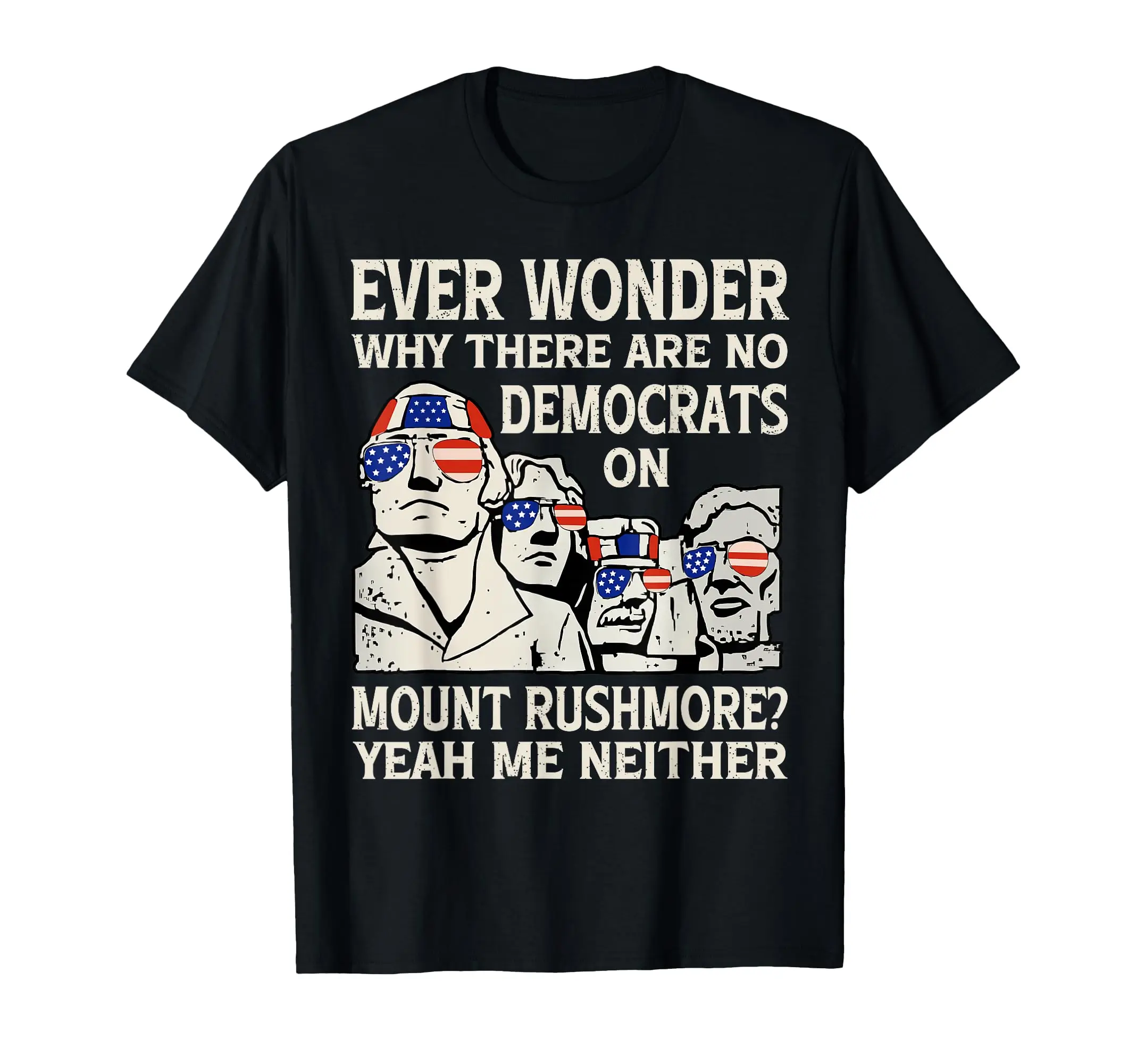 No la democracia aquí Camiseta patriótica de algodón-Camiseta gráfica con bandera americana y Monte Rushmore para hombres y mujeres camisetas gráficas LWF
