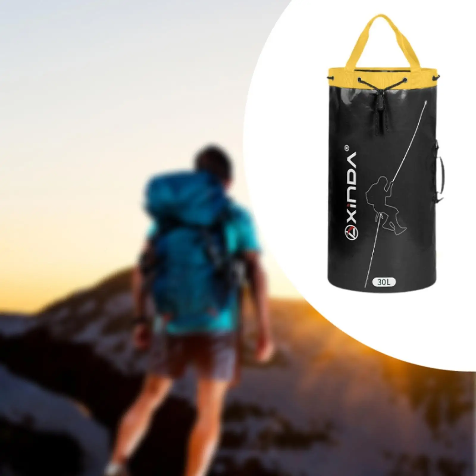 Outdoor Resistant Rope Backpack Rope Organizer Tote with Handle Mesh Drainage for Climbing Rope