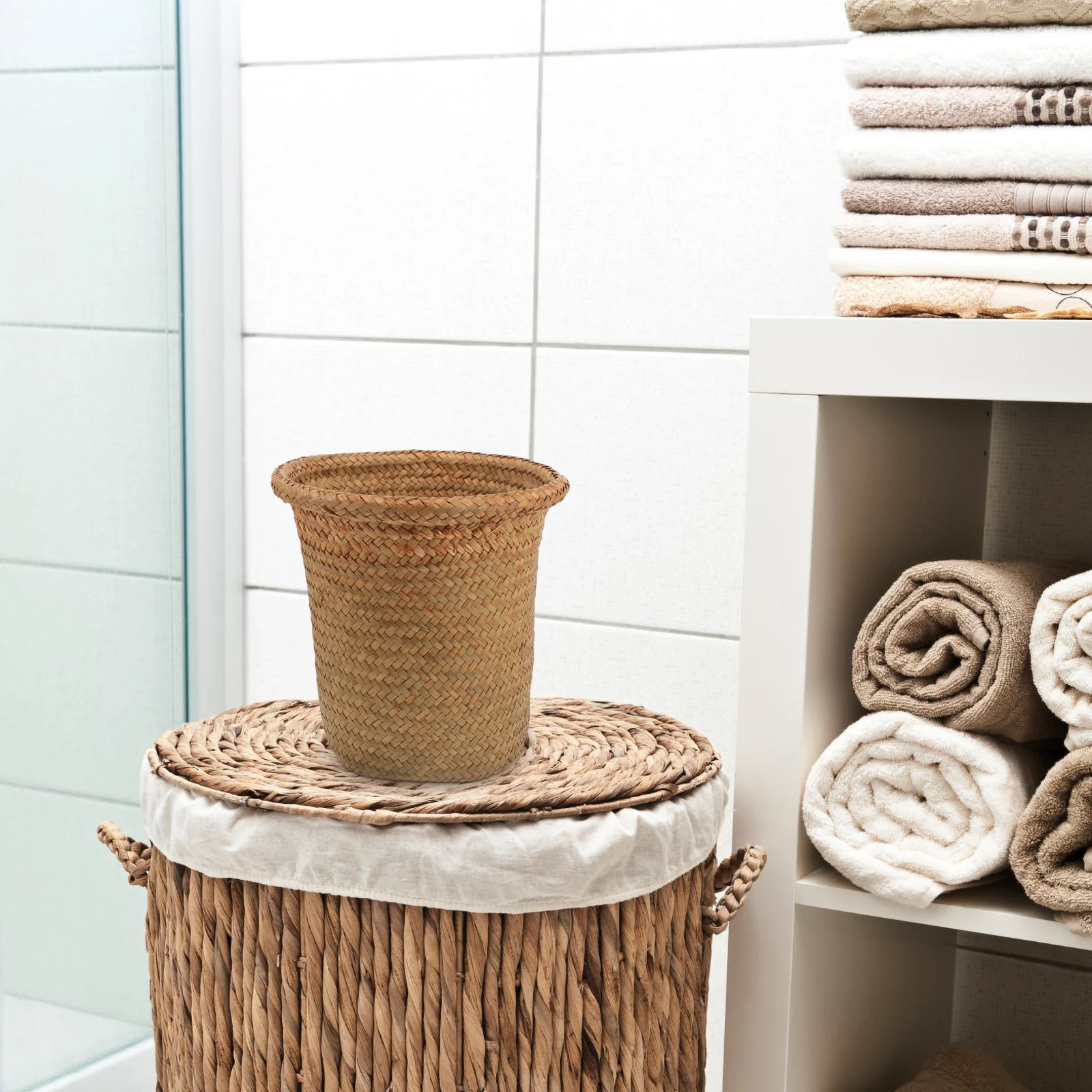 

Woven Planter for Indoor Plants Storage Sundries Manual Flower Woven Flower Baskets Baskets Light Brown PlantersBaskets