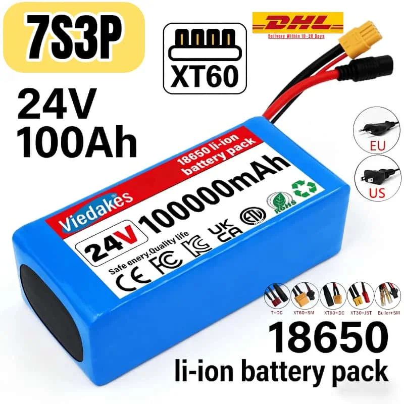 

Best Value 7s3p 24V 100000mAh Lithium Battery,18650 Rechargeable Pack, Durable & High-Capacity,Ideal Power for Electric Scooters